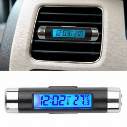 Автомобильный термометр для авто в машину c часами