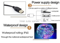 Светодиодная LED лента 0805 красная 5 м, USB, IP65
