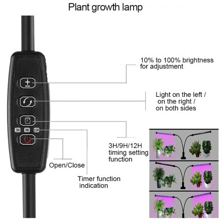 LED Фитосветильник (фитолампа) для растений и рассады 40Вт на прищепке 