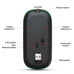 Блютуз мышь для телефонов планшетов на андроид мышка bluetooth android черная