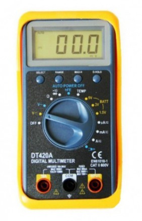 Цифровой мультиметр DT 420A со звуковой прозвонкой и резиновым чехлом  
