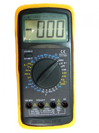 Цифровой мультиметр DT 5802 со звуковой прозвонкой, функцией измерения частоты резиновым чехлом 