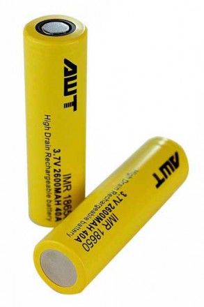 Аккумулятор Li ion 18650 AWT (40А, 2600 mAh) 