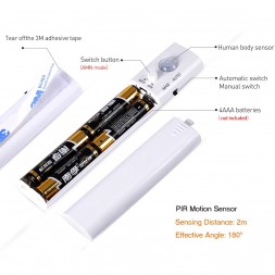 Светодиодная LED лента 2835 белая 1 м, USB, датчик движения, IP65