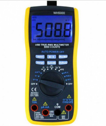 Цифровой мультиметр WH5000 со звуковой прозвонкой функцией измерения частоты и температуры 