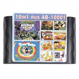 Картридж Sega 10 в 1 (AB-10001) TINY TOON ADV /SPIDER-MAN /TAZ MANIA /TMH