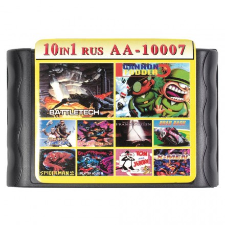Картридж Sega 10 в 1  (AA-10007)  BATTLE TECH/CANNON FOD/TOM &amp; JERRY/X-MEN+ 