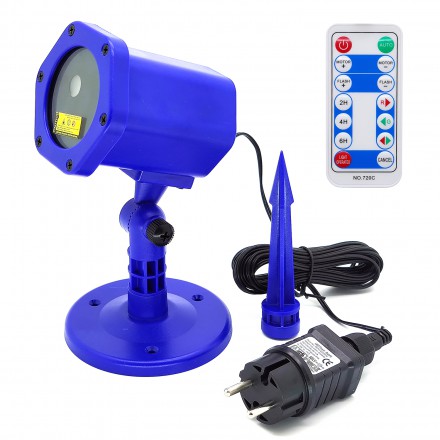 Лазерный проектор звездный дождь Star Shower Plus c ПДУ синий 