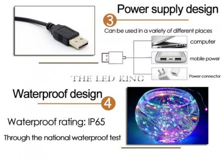 Светодиодная LED лента 0805 белая 5 м, USB, IP65 