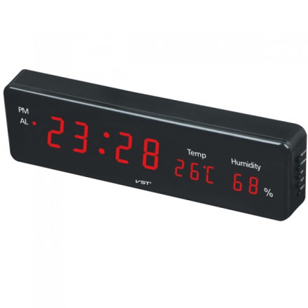 Часы настенные электронные цифровые VST 805S-1 термометр, гигрометр 