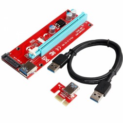 Райзер для видеокарт PCI E x1 x16 007S USB 3.0 питание SATA