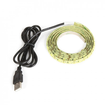 USB cветодиодная LED лента подсветка для телевизора и монитора желтая 1 м IP65 