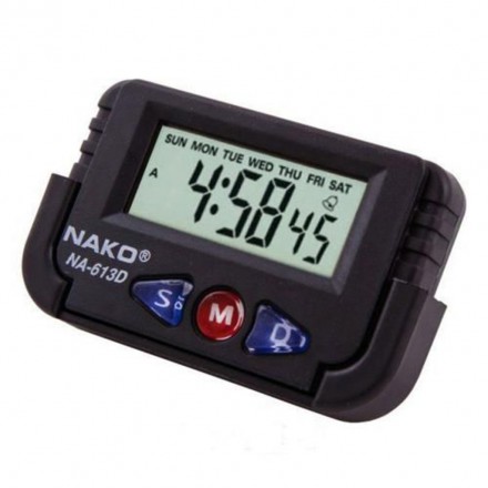 Часы автомобильные NAKO 613D с будильником 