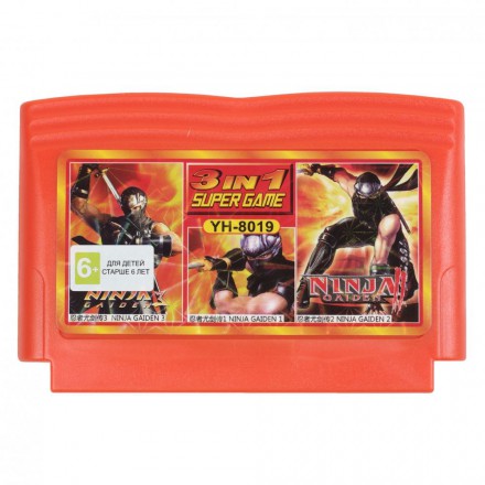 Картридж для Денди 3в1 (YH 8019) NINJA GAIDEN 1+2+3 