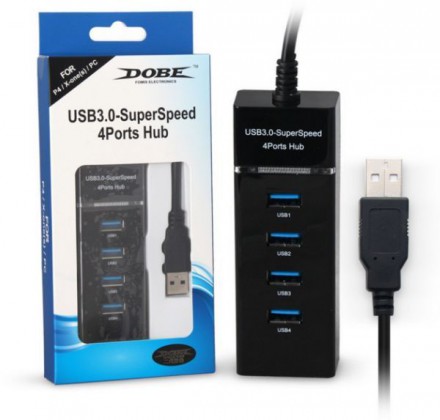 Хаб USB HUB  3.0 x 4 (Совместим с PS4,PS4 Pro,Xbox ONE,Xbox One S/PC) 