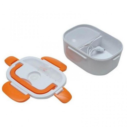 Электрический ланч бокс с подогревом и контейнером для еды 220в оранжевый 