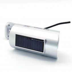 Муляж уличной камеры видеонаблюдения на солнечной батарее с мигающим красным светодиодом серебро