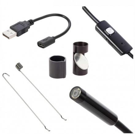 Гибкий USB эндоскоп для андроид смартфонов (телефонов) и ПК 0,3 Мп 2м 
