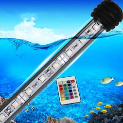 Светодиодный LED светильник лампа для аквариума 180 мм RGB c пультом
